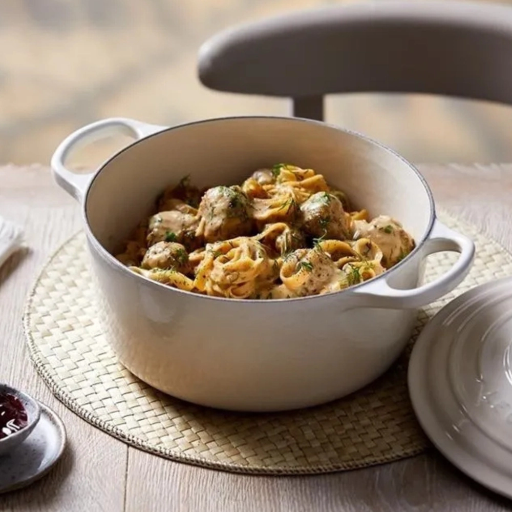 Panela Redonda Signature 22 cm Meringue Le Creuset