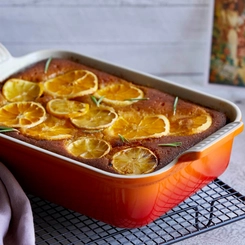 Travessa Retangular de Cerâmica Heritage 32 cm Laranja Le Creuset