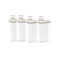 Jogo de 4 Dispenser Flow 2,3 Litros Bege Ou