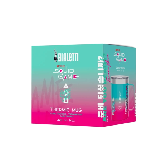 Caneca com Tampa Hermética em Aço Inox 420 ml Squid Game Bialetti