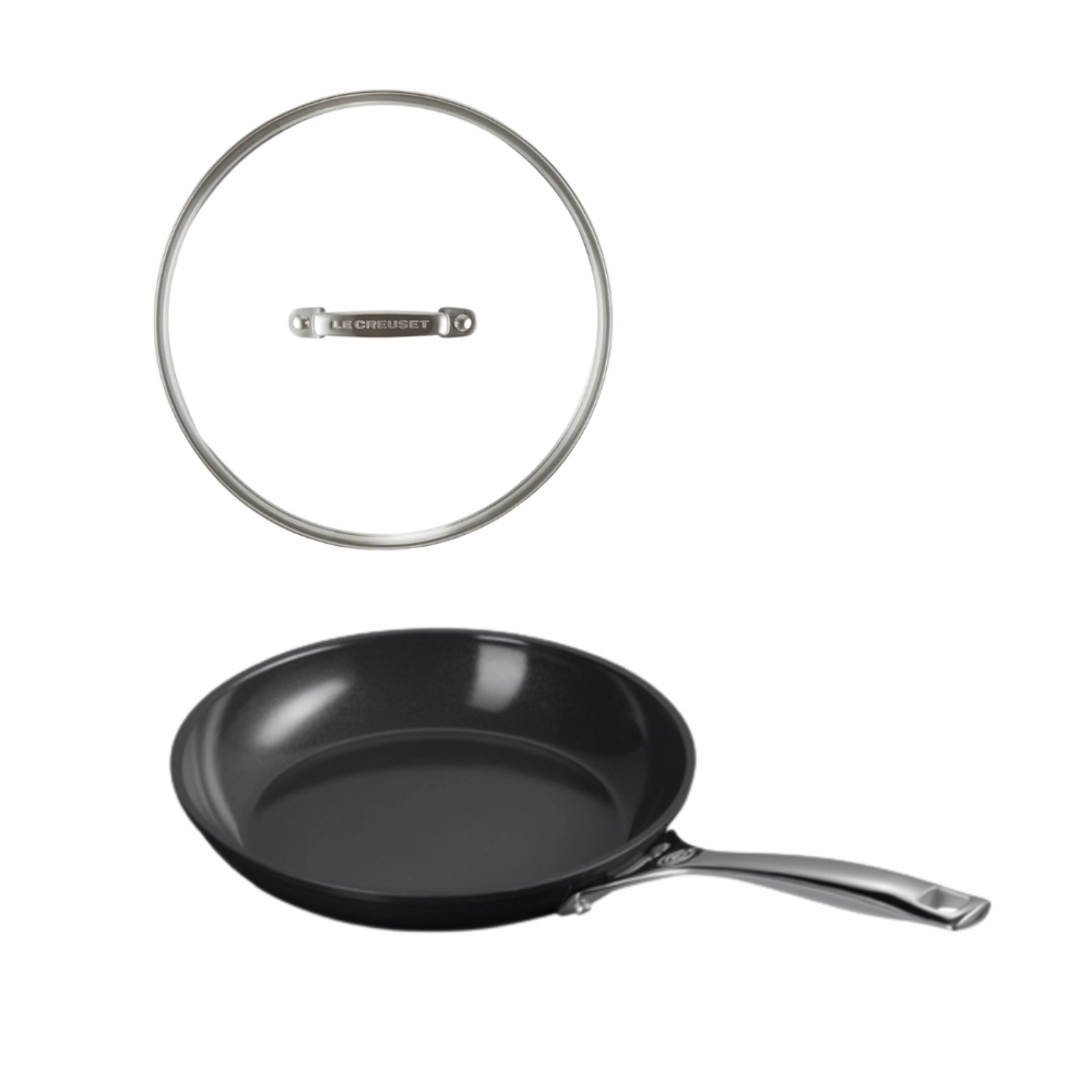 Kit Frigideira Rasa Non Stick Ceramic e Tampa 28 cm Le Creuset