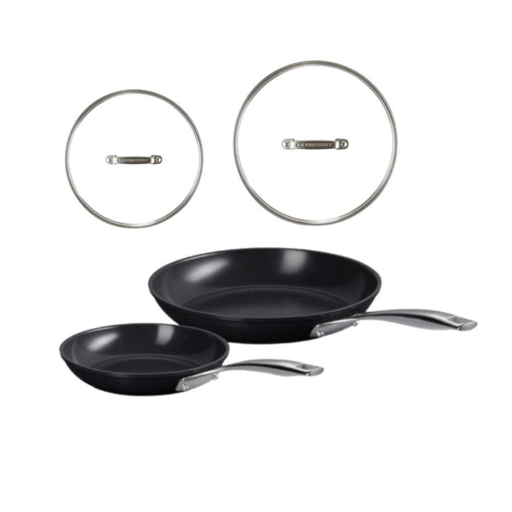 Kit 2 Frigideiras Rasas Non Stick Ceramic e Tampa 20 e 26 cm Le Creuset