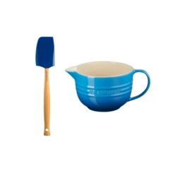 Conjunto Bowl de Preparo e Espátula Média Azul Marseille Le Creuset