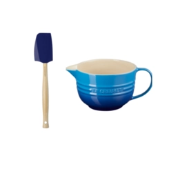 Conjunto Bowl de Preparo e Espátula Média Azure Blue Le Creuset
