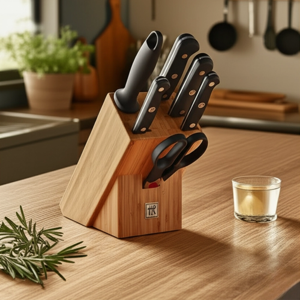 Cepo de Facas com Afiador Gourmet Bamboo 7 Peças Zwilling