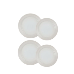 Jogo de 4 Pratos Rasos de Cerâmica 22 e 27 cm Meringue Le Creuset