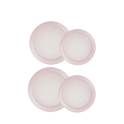 Jogo de 4 Pratos Rasos de Cerâmica 22 e 27 cm Shell Pink Le Creuset