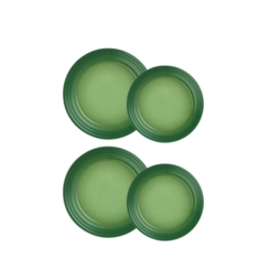 Jogo de 4 Pratos Rasos de Cerâmica 22 e 27 cm Bamboo Le Creuset