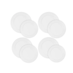 Jogo de 8 Pratos Rasos de Cerâmica 22 e 27 cm Branco Le Creuset