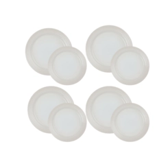 Jogo de 8 Pratos Rasos de Cerâmica 22 e 27 cm Meringue Le Creuset