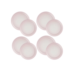Jogo de 8 Pratos Rasos de Cerâmica 22 e 27 cm Shell Pink Le Creuset