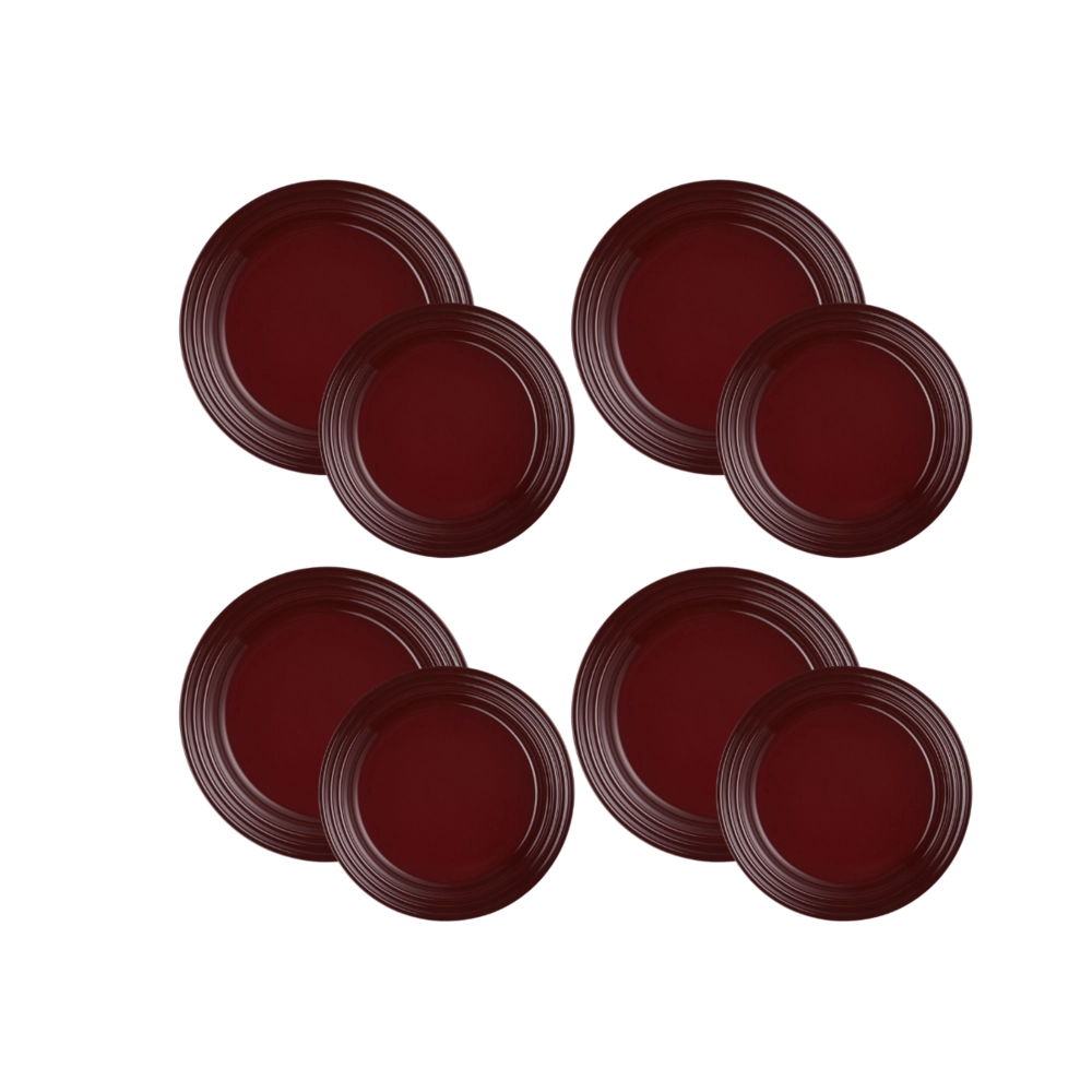 Jogo de 8 Pratos Rasos de Cerâmica 22 e 27 cm Rhône Le Creuset