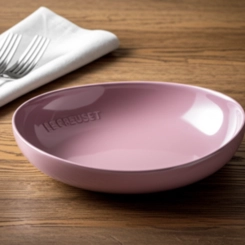 Prato Oval Fundo Flora de Cerâmica 22 cm Mauve Pink Le Creuset