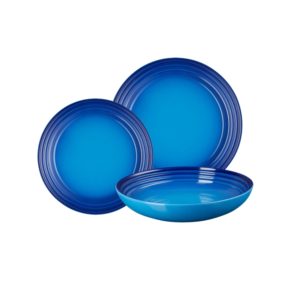 Aparelho de Jantar em Cerâmica 12 Peças Azure Blue Le Creuset