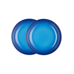 Jogo de 2 Pratos Fundos de Cerâmica 22 cm Azure Blue Le Creuset