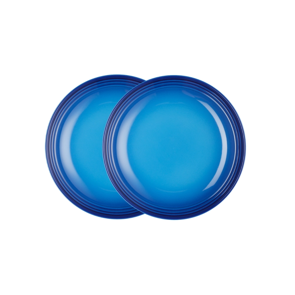 Jogo de 2 Pratos Fundos de Cerâmica 22 cm Azure Blue Le Creuset