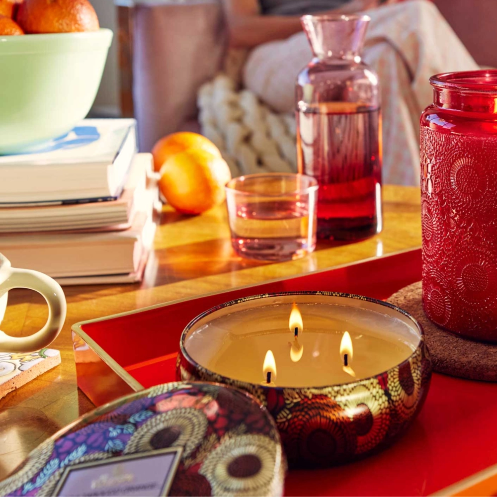 Vela Decorativa em Lata 3 Pavios 60h Goji Tarocco Orange