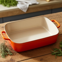 Travessa Retangular com Alça Signature 33 cm Laranja Le Creuset