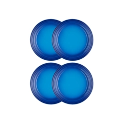 Jogo de 4 Pratos Rasos de Cerâmica 22 cm Azure Blue Le Creuset