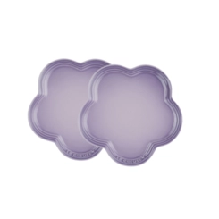 Jogo de 2 Pratos Rasos Flor de Cerâmica 23 cm Bluebell Roxo Le Creuset