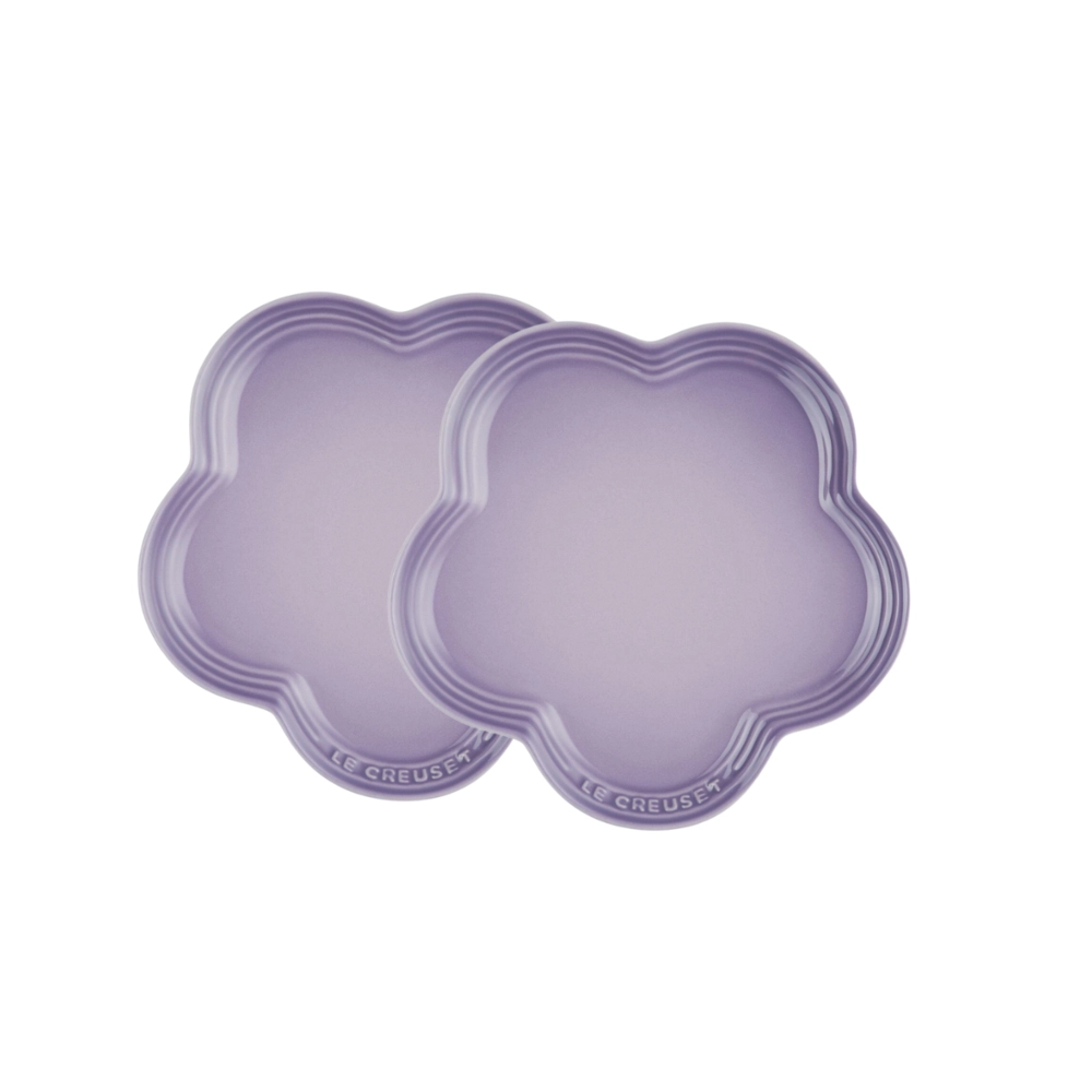 Jogo de 2 Pratos Rasos Flor de Cerâmica 23 cm Bluebell Roxo Le Creuset