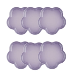 Jogo de 6 Pratos Rasos Flor de Cerâmica 23 cm Bluebell Roxo Le Creuset