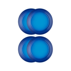 Jogo de 4 Pratos Rasos de Cerâmica 27 cm Azure Blue Le Creuset