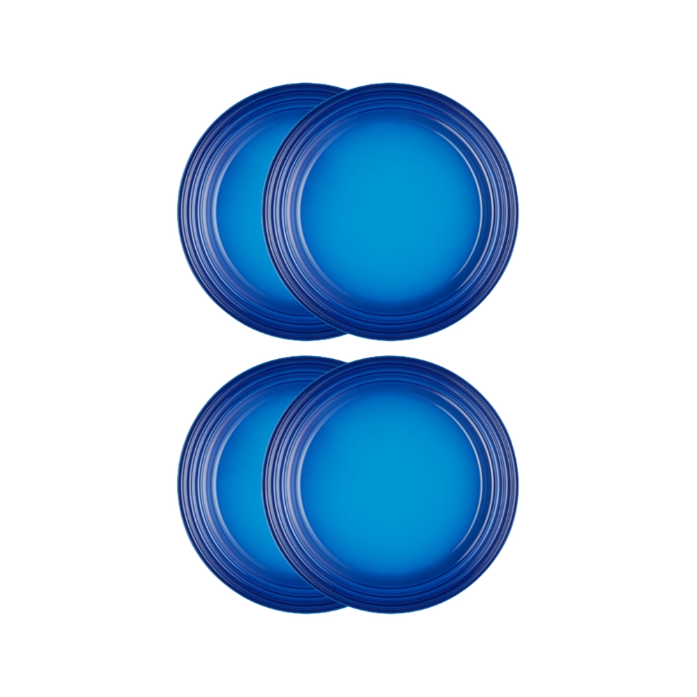 Jogo de 4 Pratos Rasos de Cerâmica 27 cm Azure Blue Le Creuset