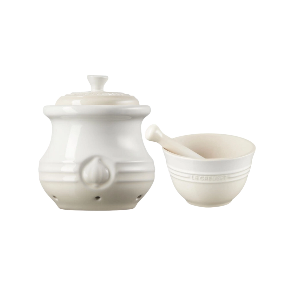 Kit Pote de Alho e Pilão com Macerador Meringue Le Creuset