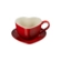 Kit Chaleira Tradicional e 2 Canecas Coração com Pires Vermelho Le Creuset