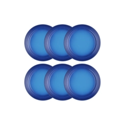 Jogo de 12 Pratos Rasos de Cerâmica 22 cm Azure Blue Le Creuset