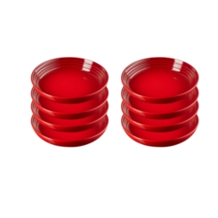 Jogo de 8 Pratos Fundos de Cerâmica 22 cm Vermelho Le Creuset