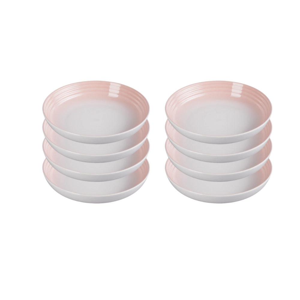 Jogo de 8 Pratos Fundos de Cerâmica 22 cm Shell Pink Le Creuset