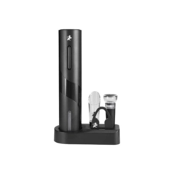 Conjunto de Abridor de Vinho Elétrico 4 Peças em Aço Inox Preto Maxwell & Williams