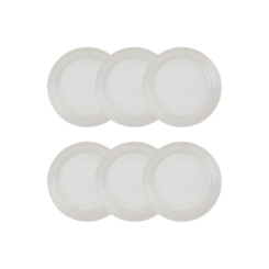 Jogo de 12 Pratos Rasos de Cerâmica 22 cm Meringue Le Creuset