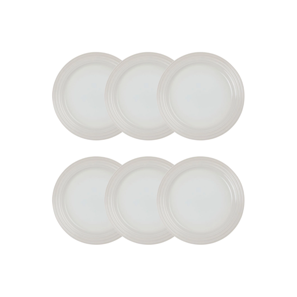 Jogo de 12 Pratos Rasos de Cerâmica 22 cm Meringue Le Creuset
