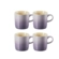 Jogo 4 Canecas Cappuccino de Cerâmica 200 ml Bluebell Roxo Le Creuset