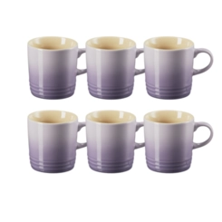 Jogo 6 Canecas Cappuccino de Cerâmica 200 ml Bluebell Roxo Le Creuset