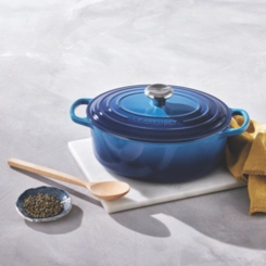 Panela Oval Signature 31 cm Azure Blue Le Creuset