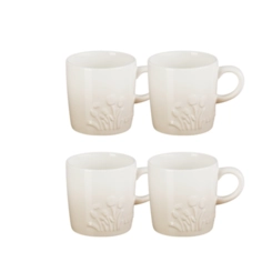 Jogo 4 Canecas Cappuccino de Cerâmica Jardin 200 ml Meringue Le Creuset