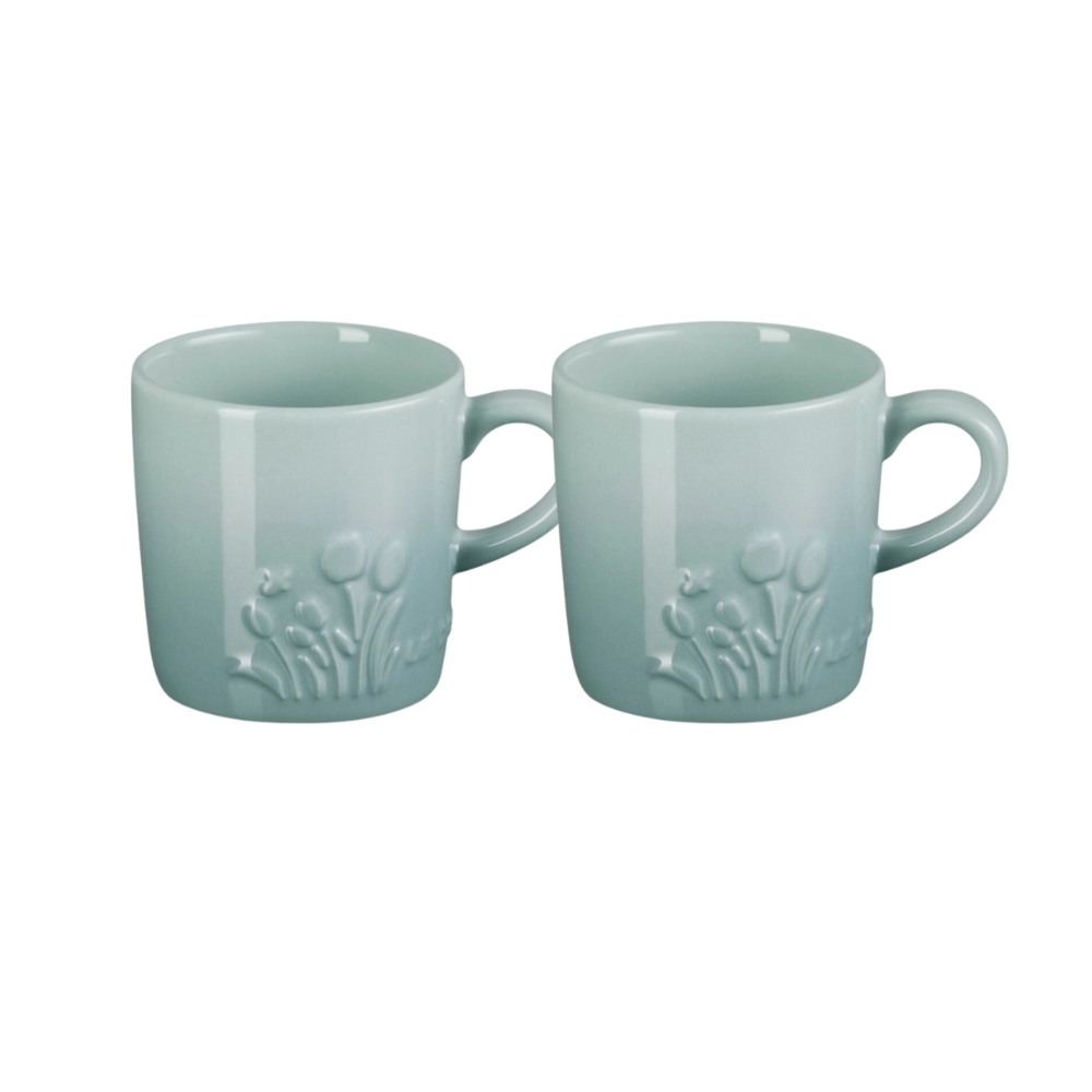 Jogo 2 Canecas Cappuccino de Cerâmica Jardin 200 ml Sea Salt Le Creuset