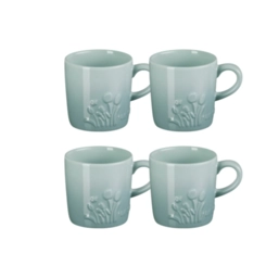 Jogo 4 Canecas Cappuccino de Cerâmica Jardin 200 ml Sea Salt Le Creuset