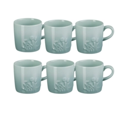 Jogo 6 Canecas Cappuccino de Cerâmica Jardin 200 ml Sea Salt Le Creuset