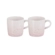 Jogo 2 Canecas Cappuccino de Cerâmica Jardin 200 ml Shell Pink Le Creuset