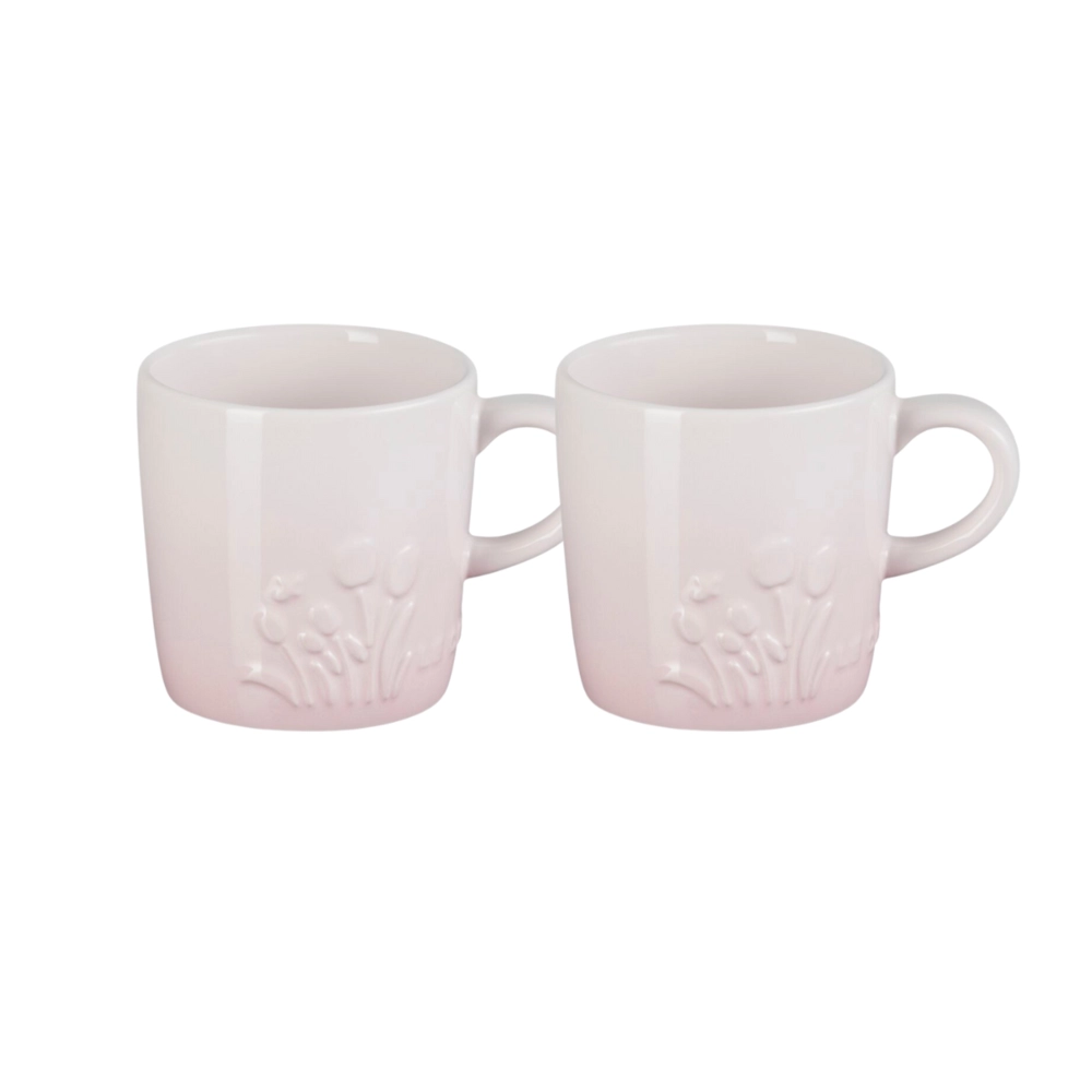Jogo 2 Canecas Cappuccino de Cerâmica Jardin 200 ml Shell Pink Le Creuset
