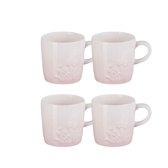Jogo 4 Canecas Cappuccino de Cerâmica Jardin 200 ml Shell Pink Le Creuset