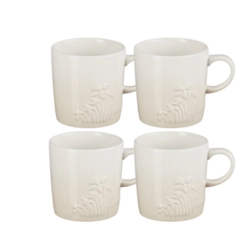 Jogo 4 Canecas de Chá de Cerâmica Jardin 350 ml Meringue Le Creuset
