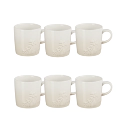 Jogo 6 Canecas de Chá de Cerâmica Jardin 350 ml Meringue Le Creuset