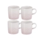 Jogo 4 Canecas de Chá de Cerâmica Jardin 350 ml Shell Pink Le Creuset