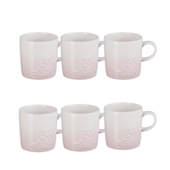 Jogo 6 Canecas de Chá de Cerâmica Jardin 350 ml Shell Pink Le Creuset